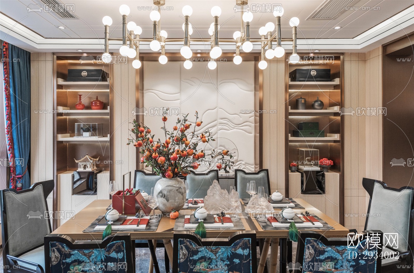 新中式别墅效果图下载（渲染图3）