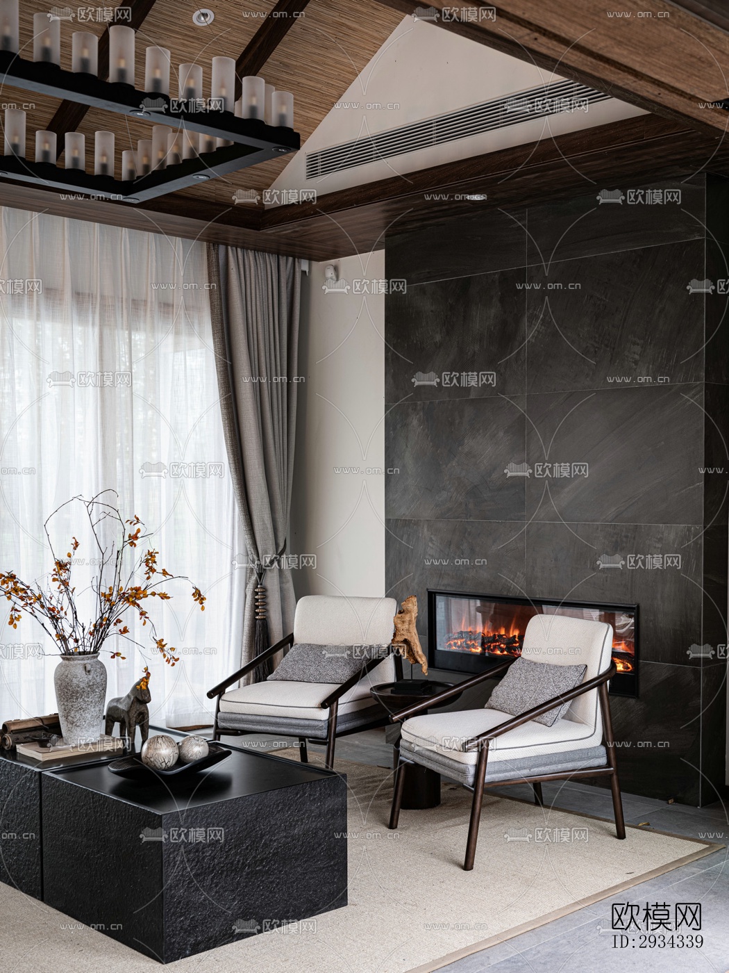 中式平层效果图下载（渲染图7）