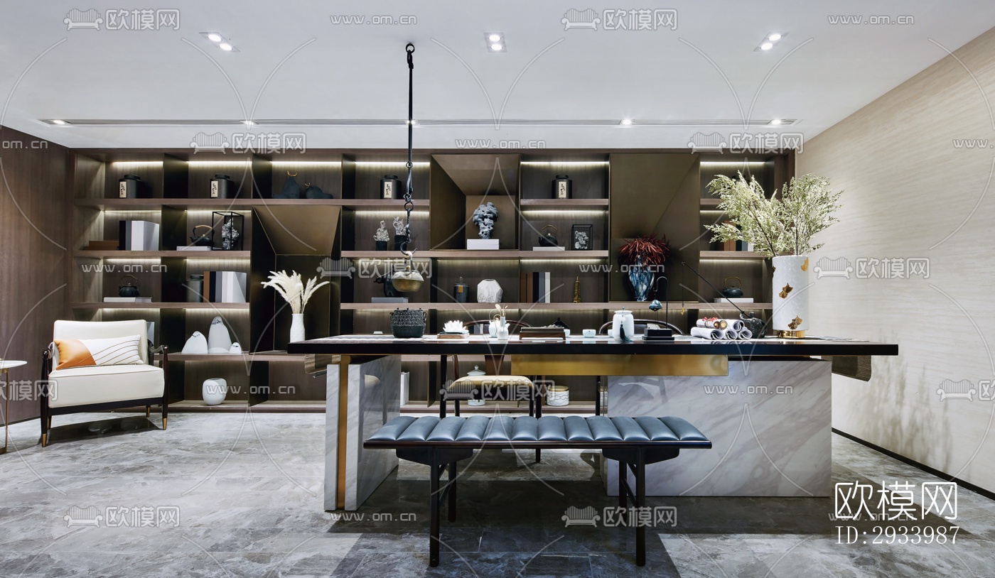 新中式别墅效果图下载（渲染图3）