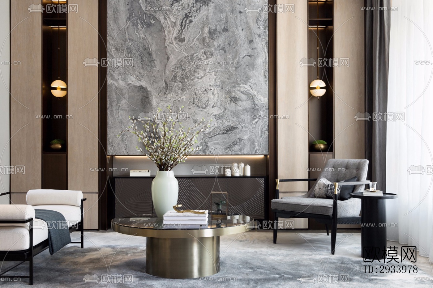 新中式别墅效果图下载（渲染图6）