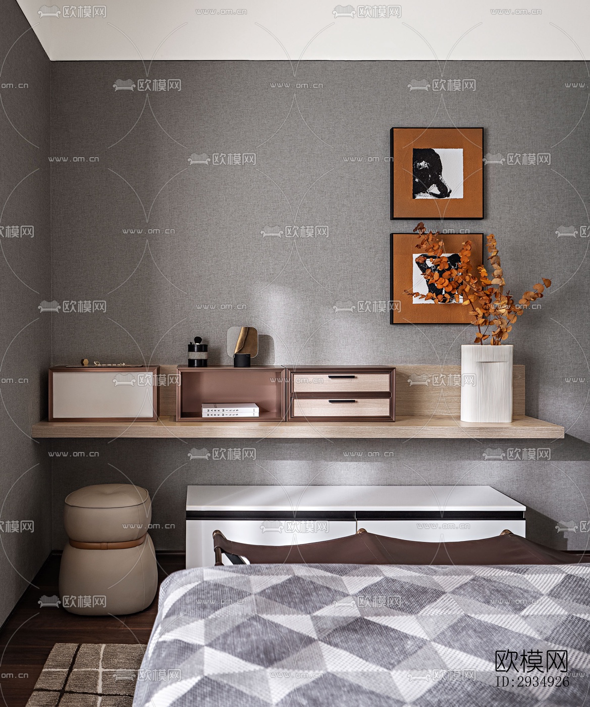 现代平层效果图下载（渲染图4）