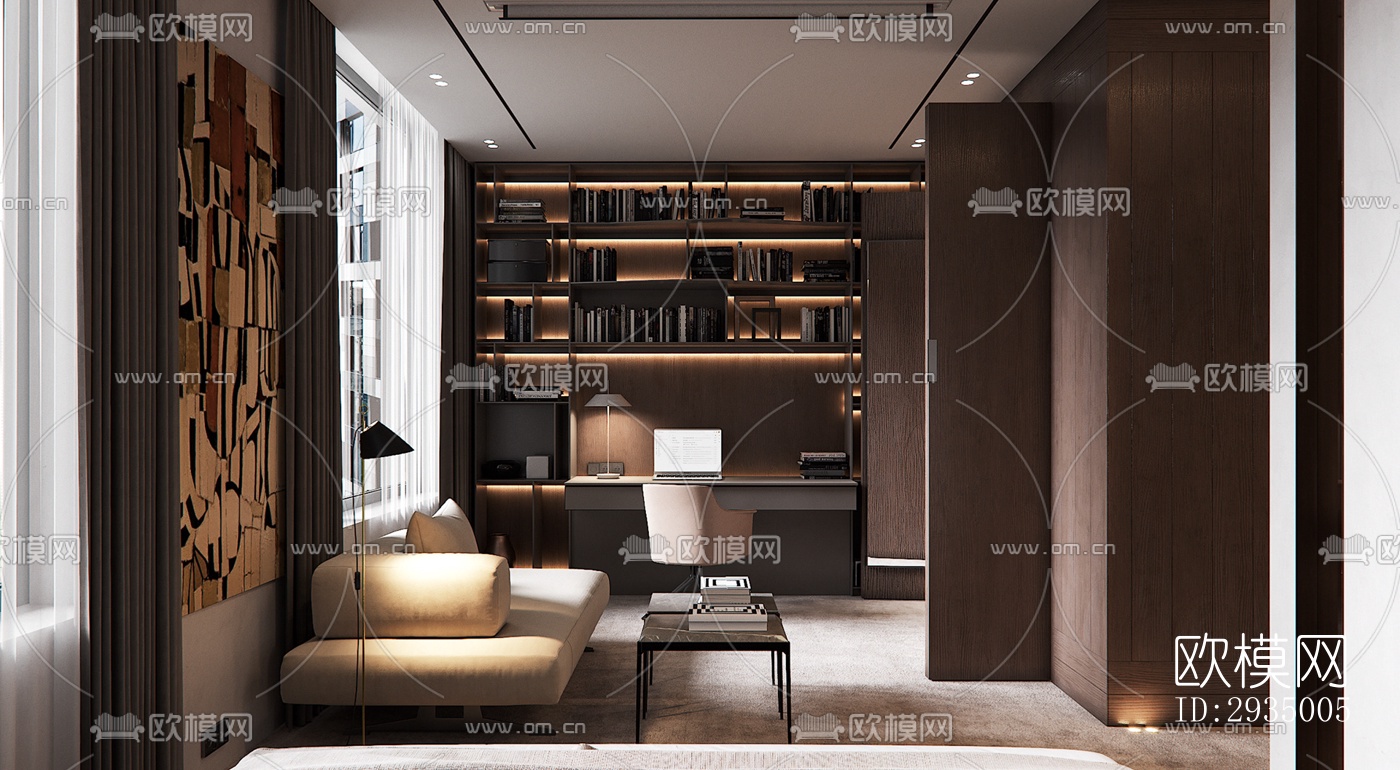 现代平层效果图下载（渲染图6）