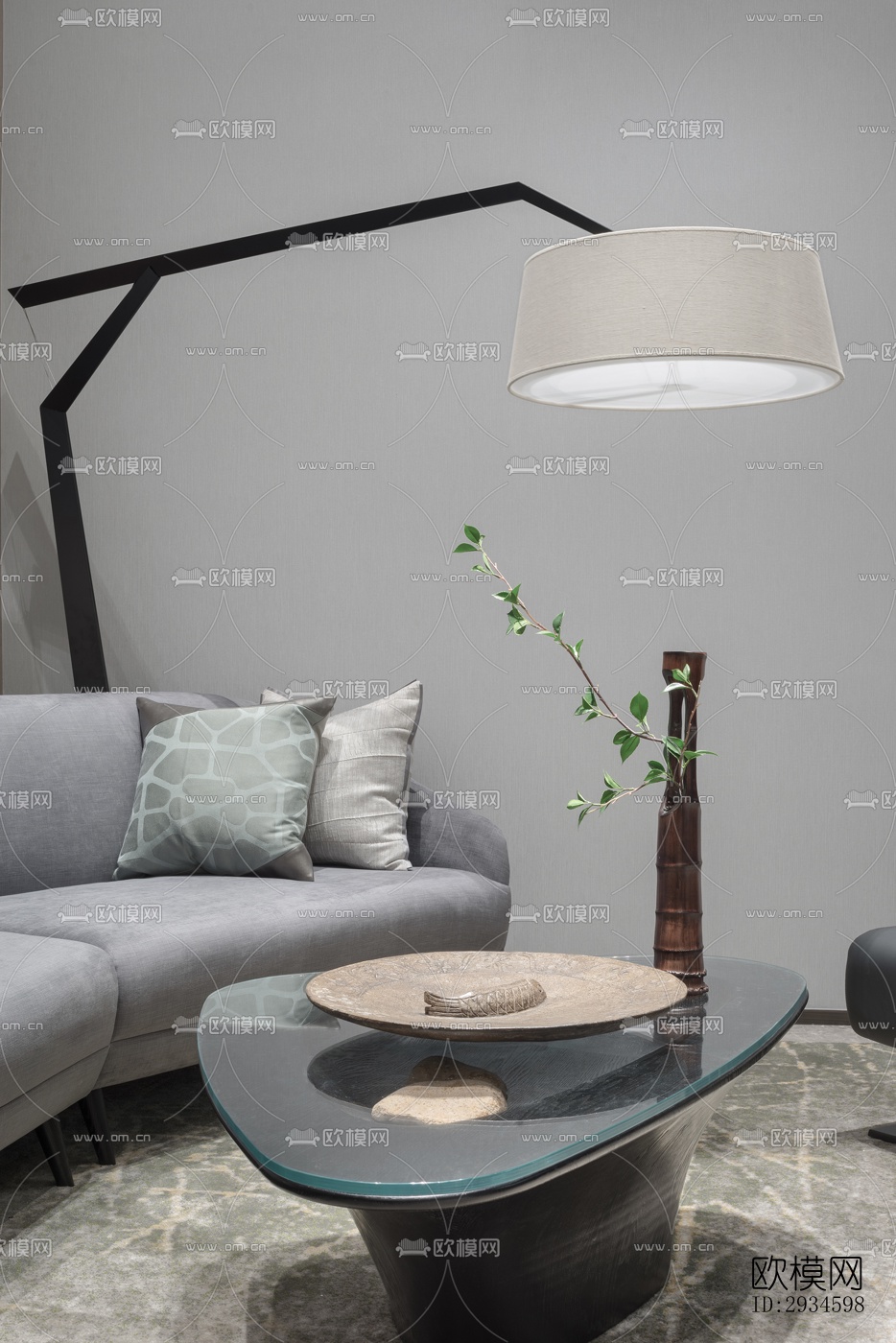 新中式平层效果图下载（渲染图6）