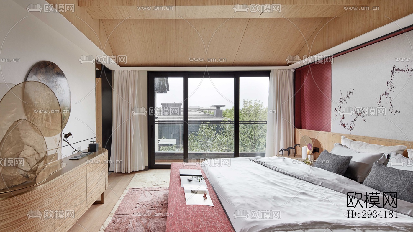 新中式复式效果图下载（渲染图7）