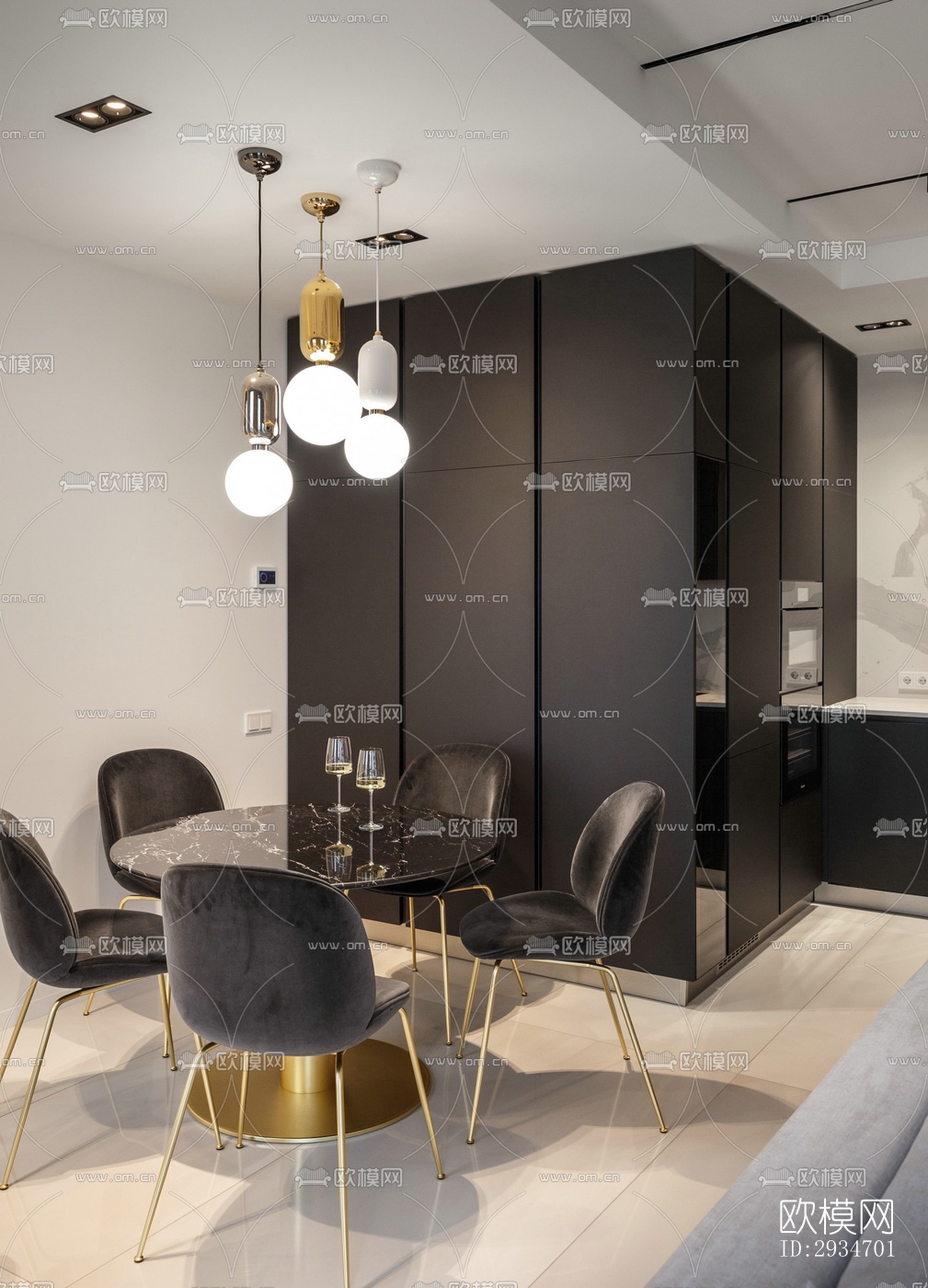 现代平层效果图下载（渲染图18）