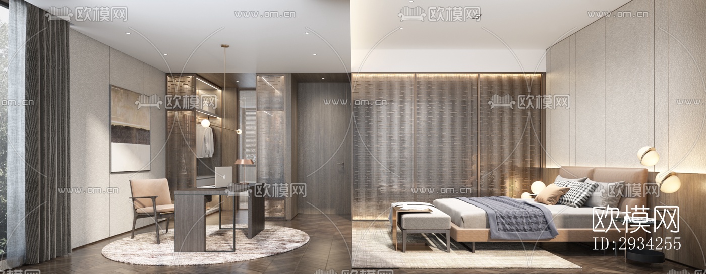 现代复式效果图下载（渲染图4）