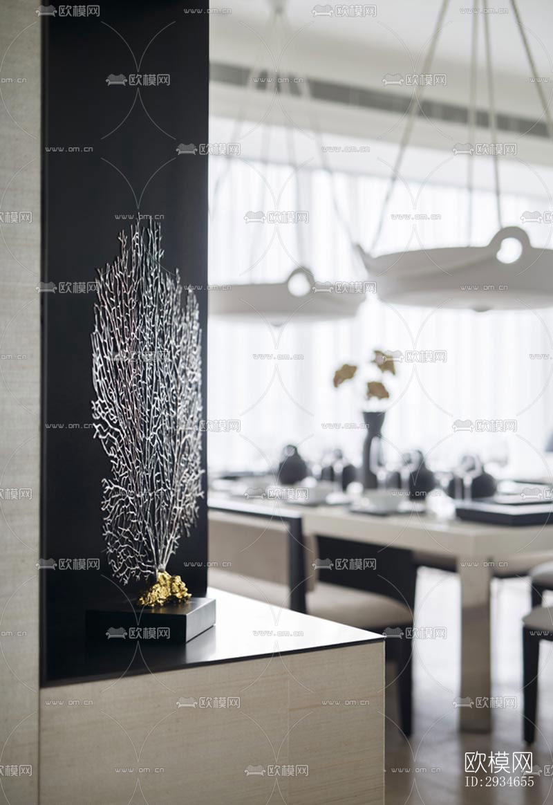 新中式平层效果图下载（渲染图7）