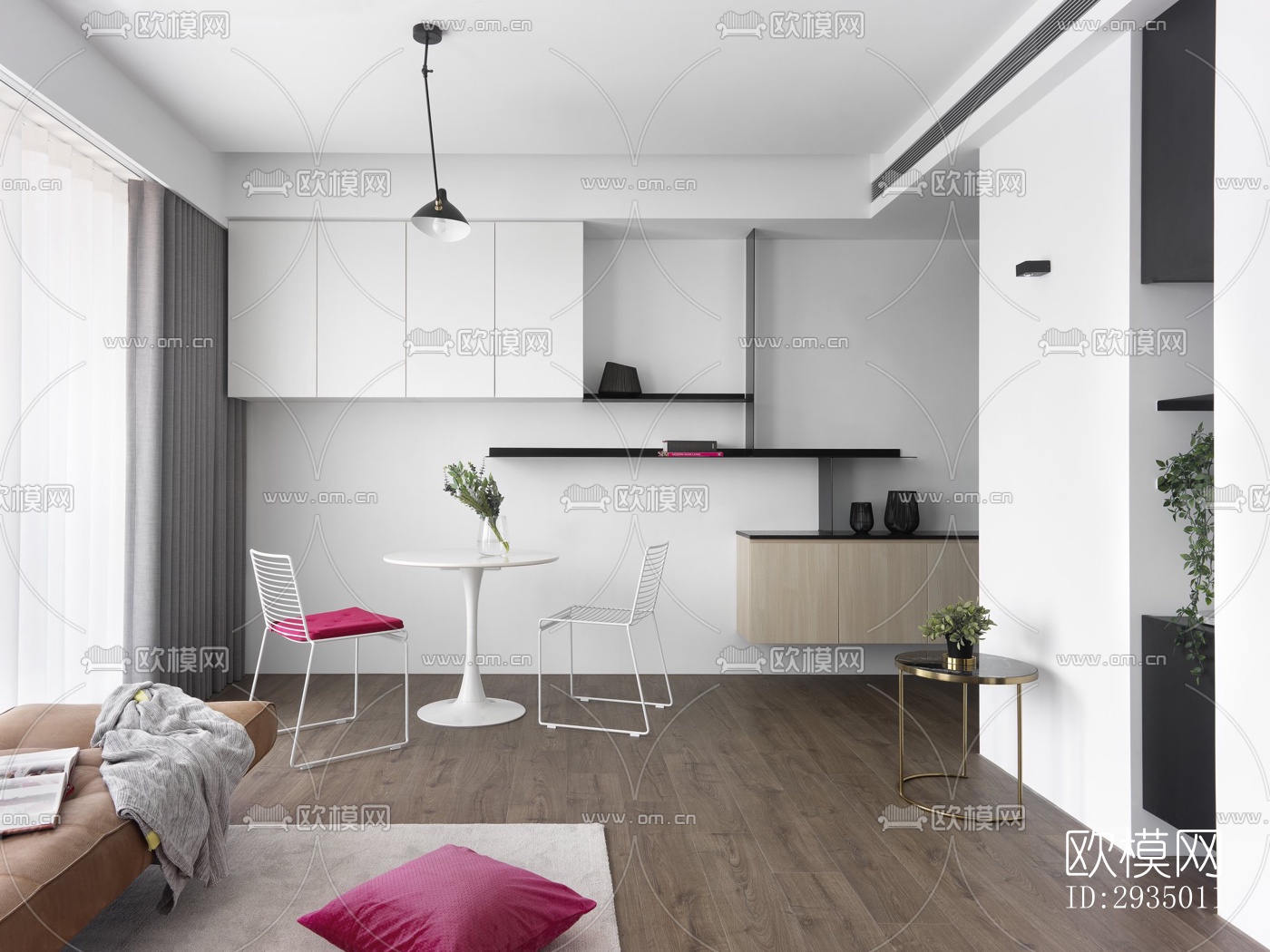 现代平层效果图下载（渲染图17）