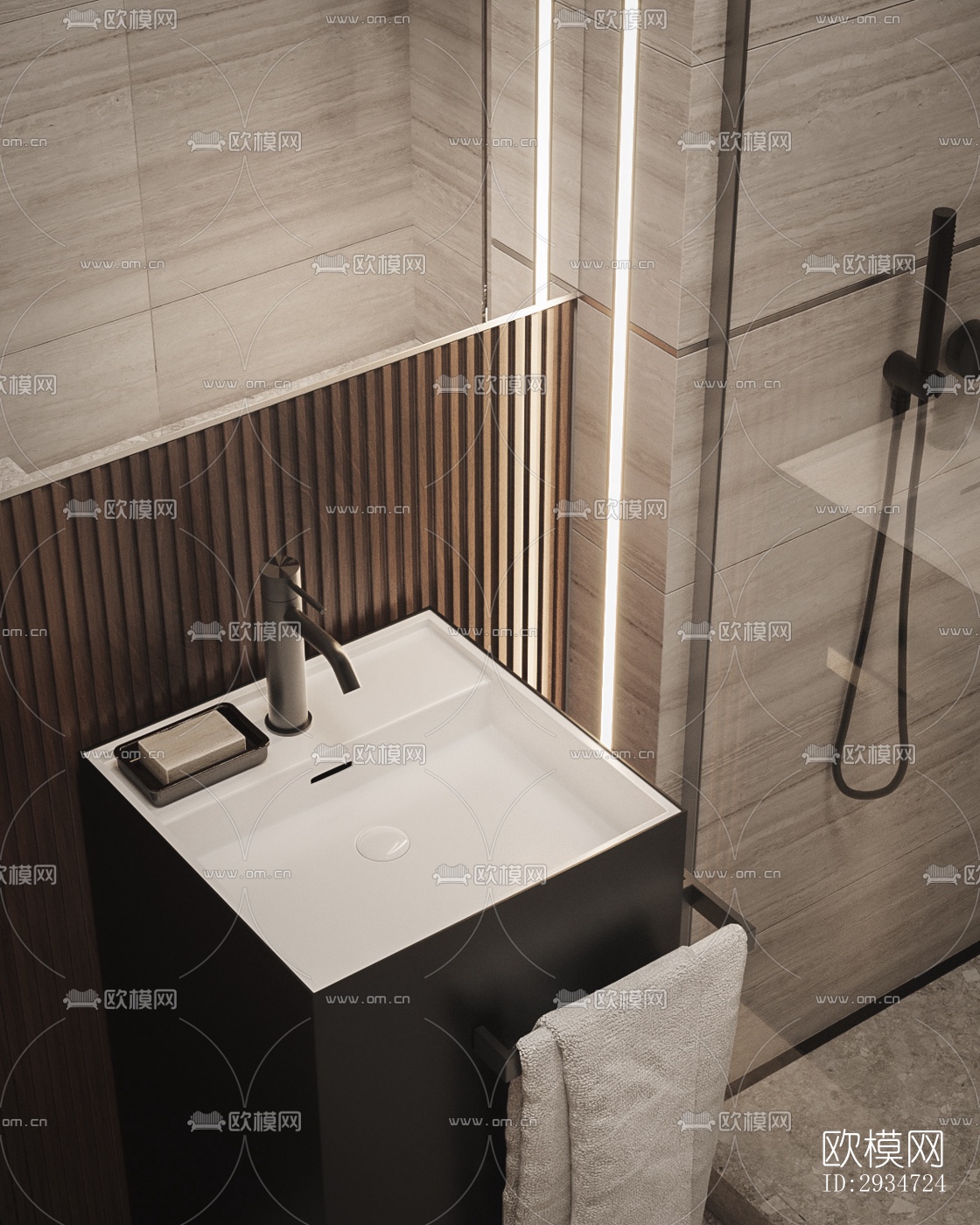 现代平层效果图下载（渲染图17）