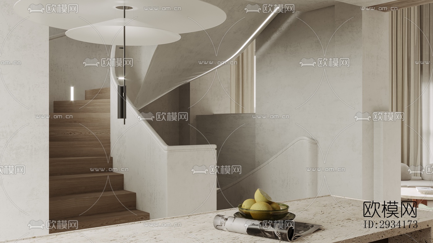 侘寂复式效果图下载（渲染图1）