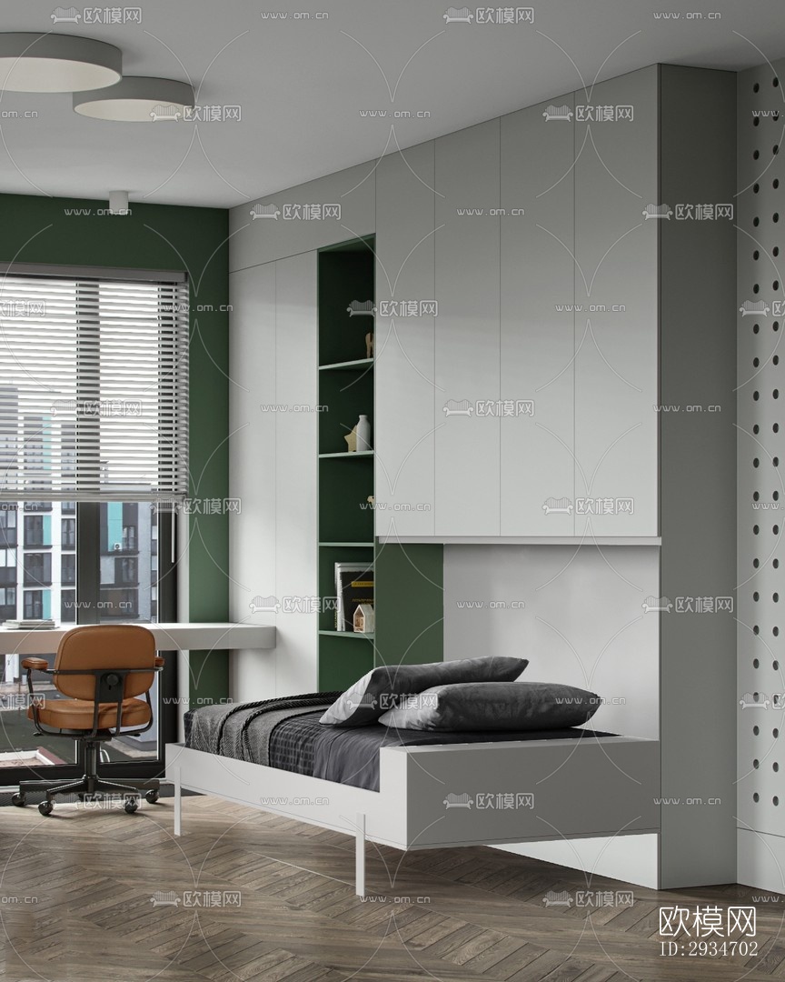 现代平层效果图下载（渲染图10）