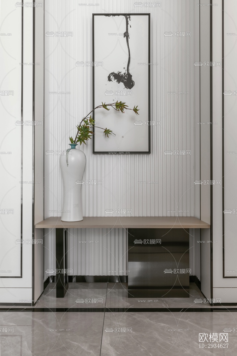 新中式平层效果图下载（渲染图1）