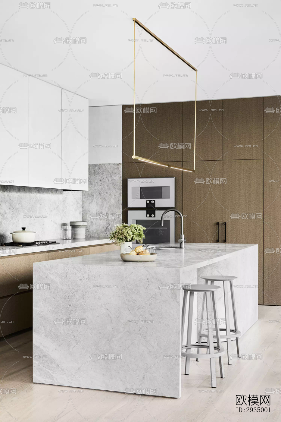 现代平层效果图下载（渲染图2）