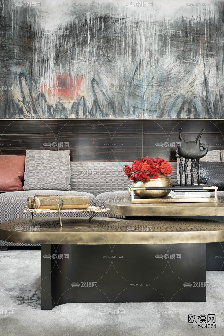 新中式平层效果图下载（渲染图14）