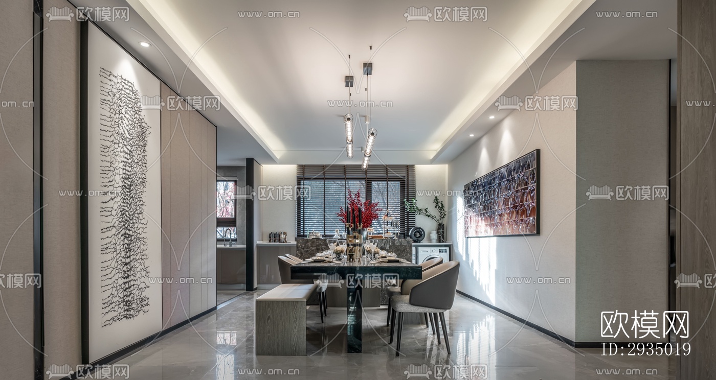 现代平层效果图下载（渲染图8）