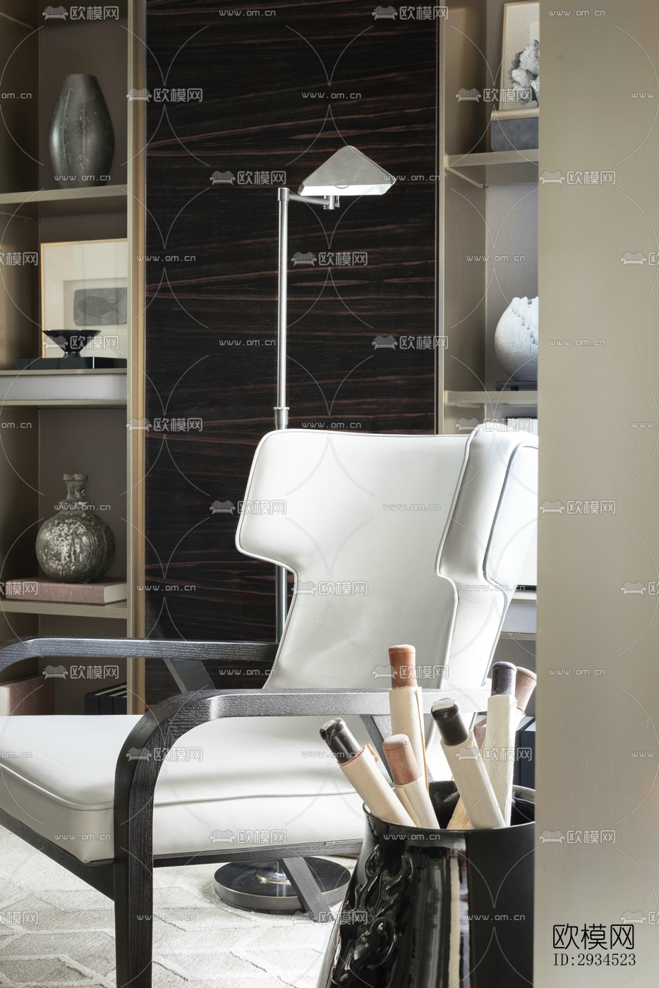 新中式平层效果图下载（渲染图18）