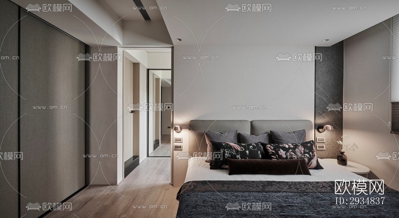 现代平层效果图下载（渲染图8）