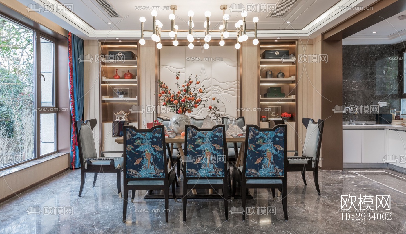 新中式别墅效果图下载（渲染图1）