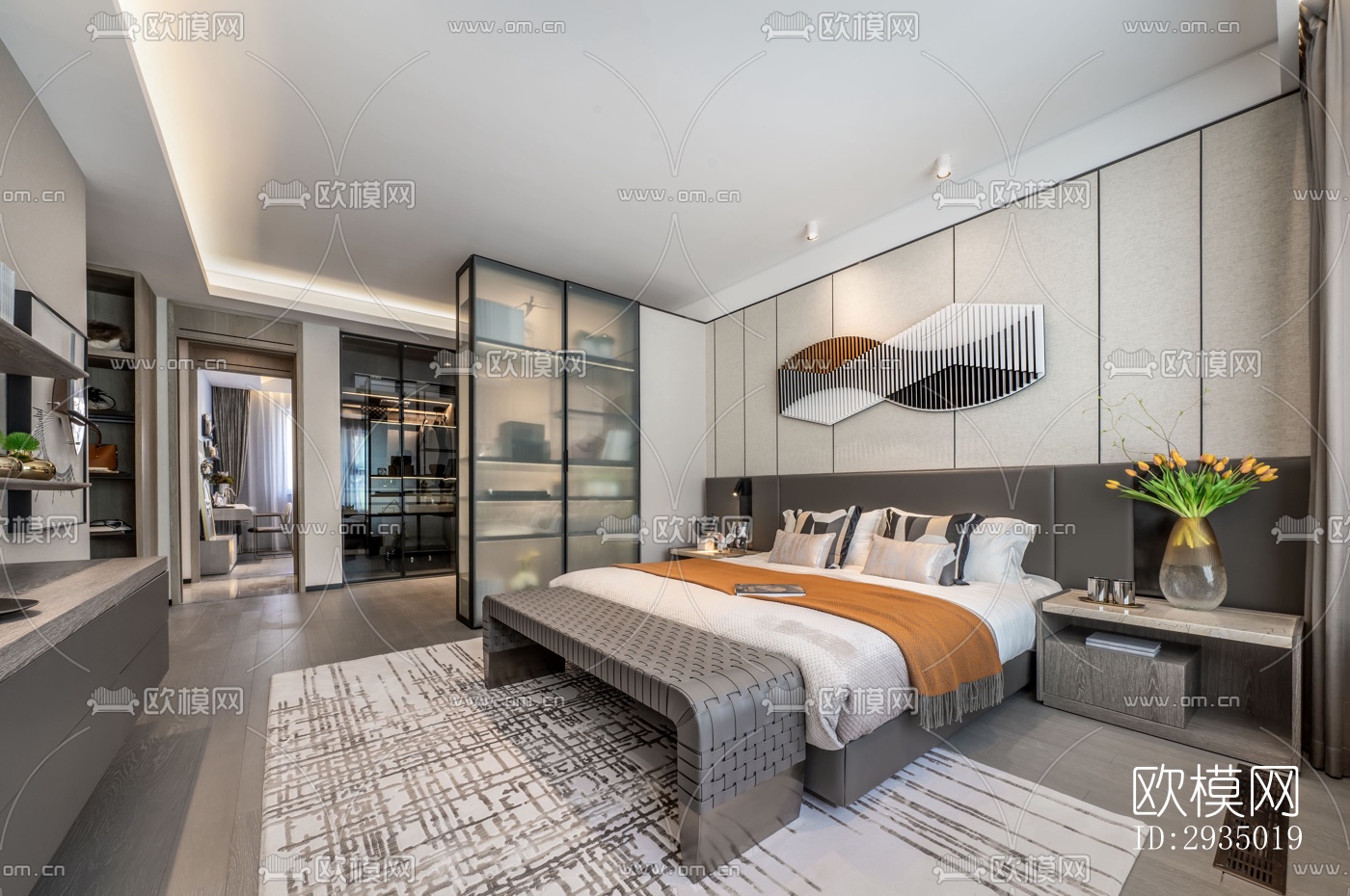 现代平层效果图下载（渲染图12）