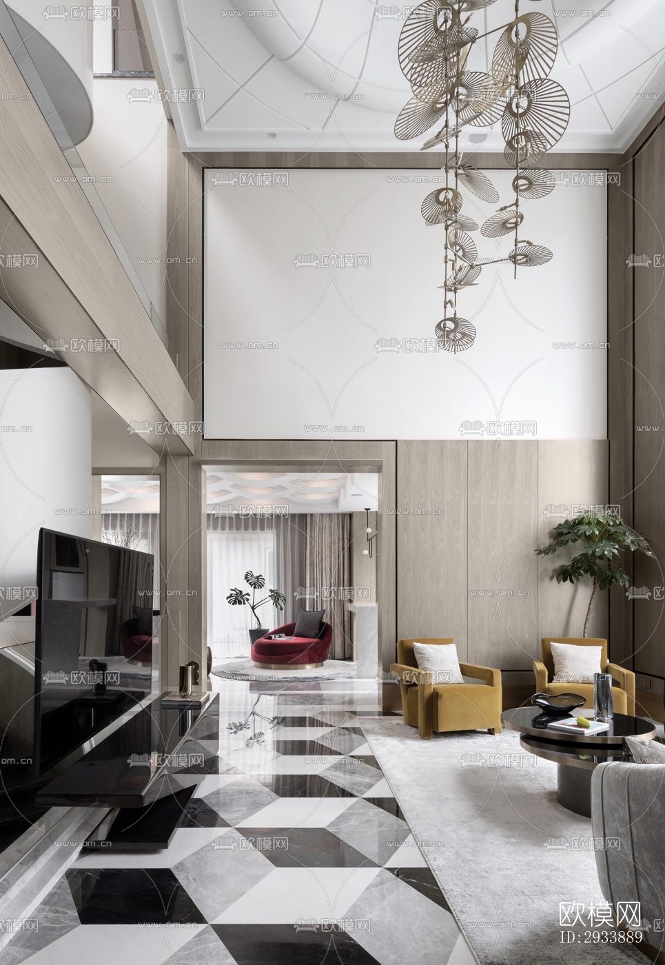 后现代别墅效果图下载（渲染图12）