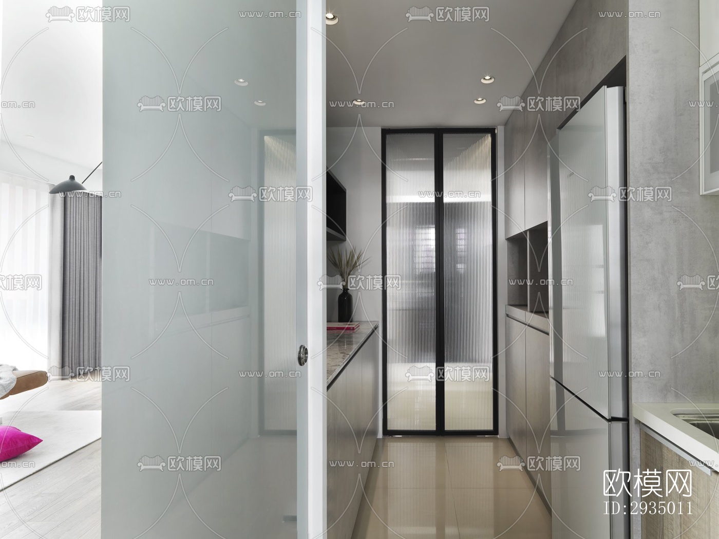 现代平层效果图下载（渲染图10）