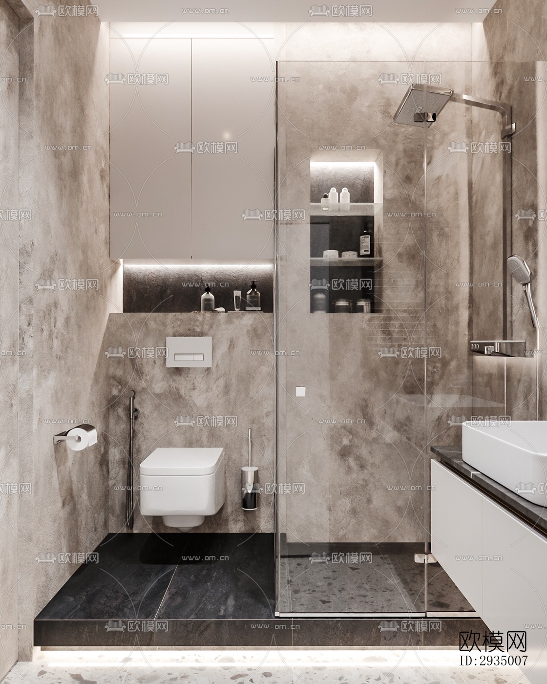 现代平层效果图下载（渲染图17）