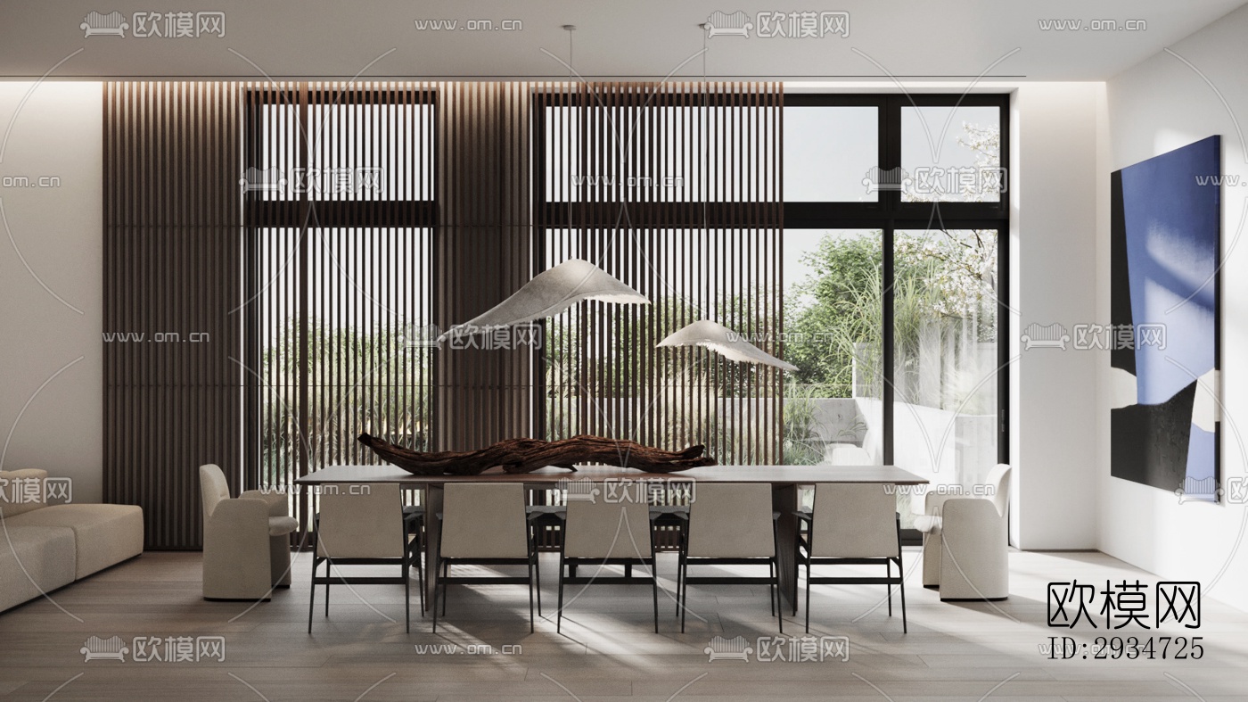 现代平层效果图下载（渲染图9）