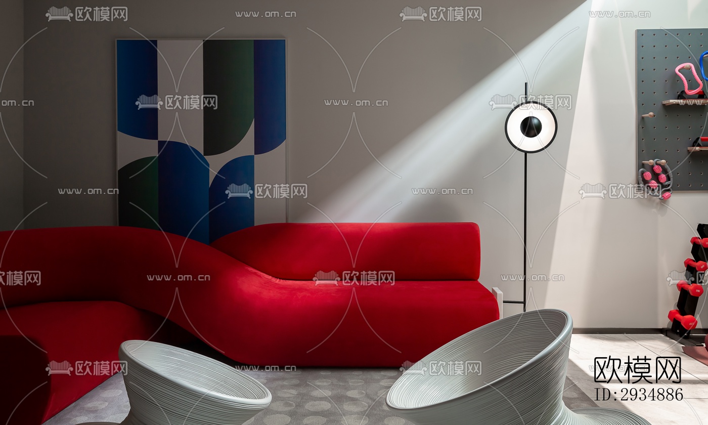 现代平层效果图下载（渲染图1）