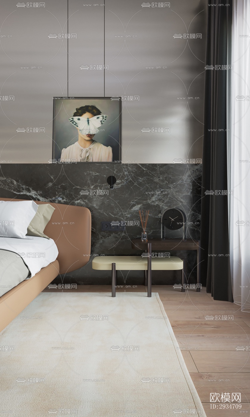 现代平层效果图下载（渲染图13）