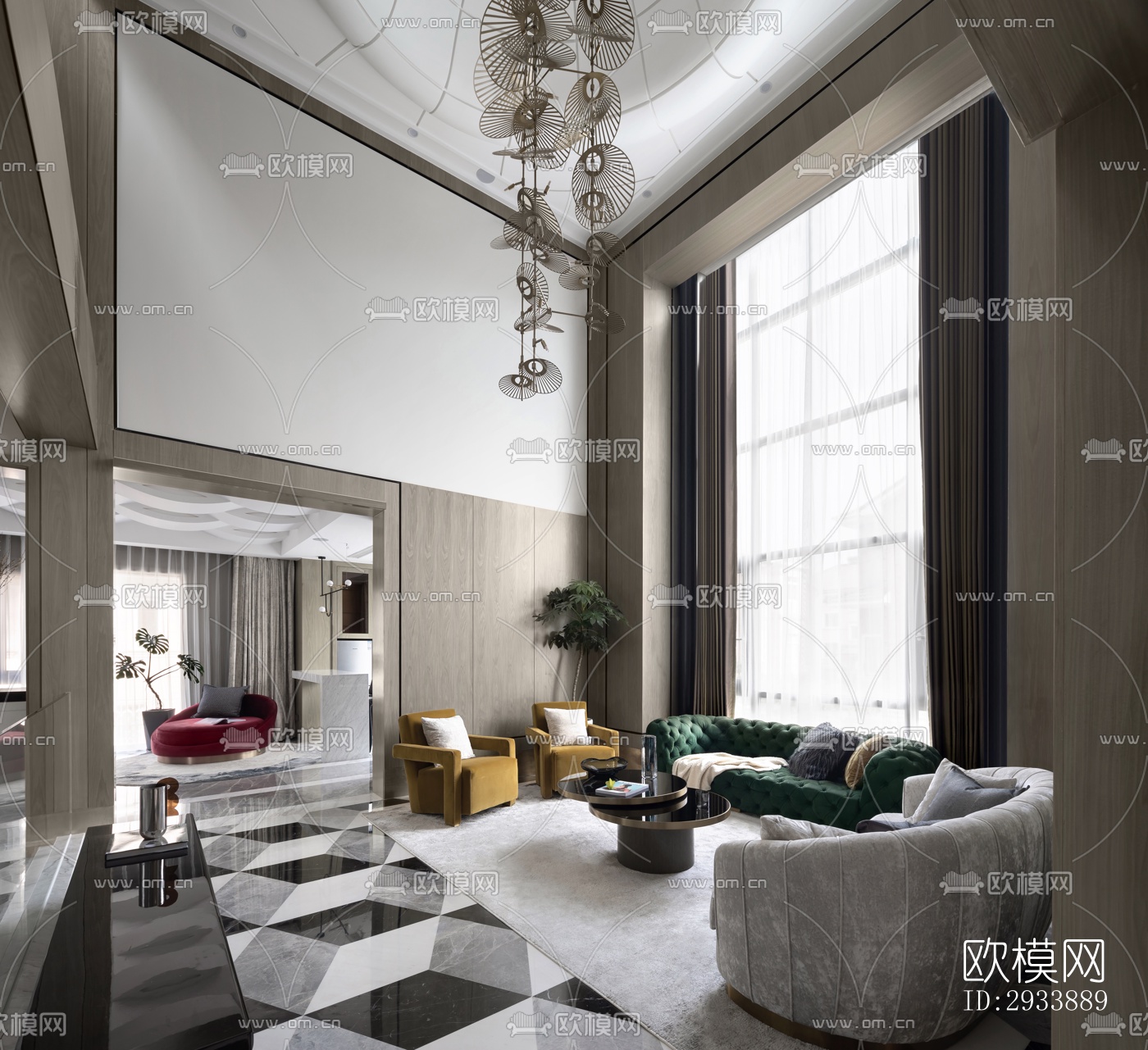 后现代别墅效果图下载（渲染图11）