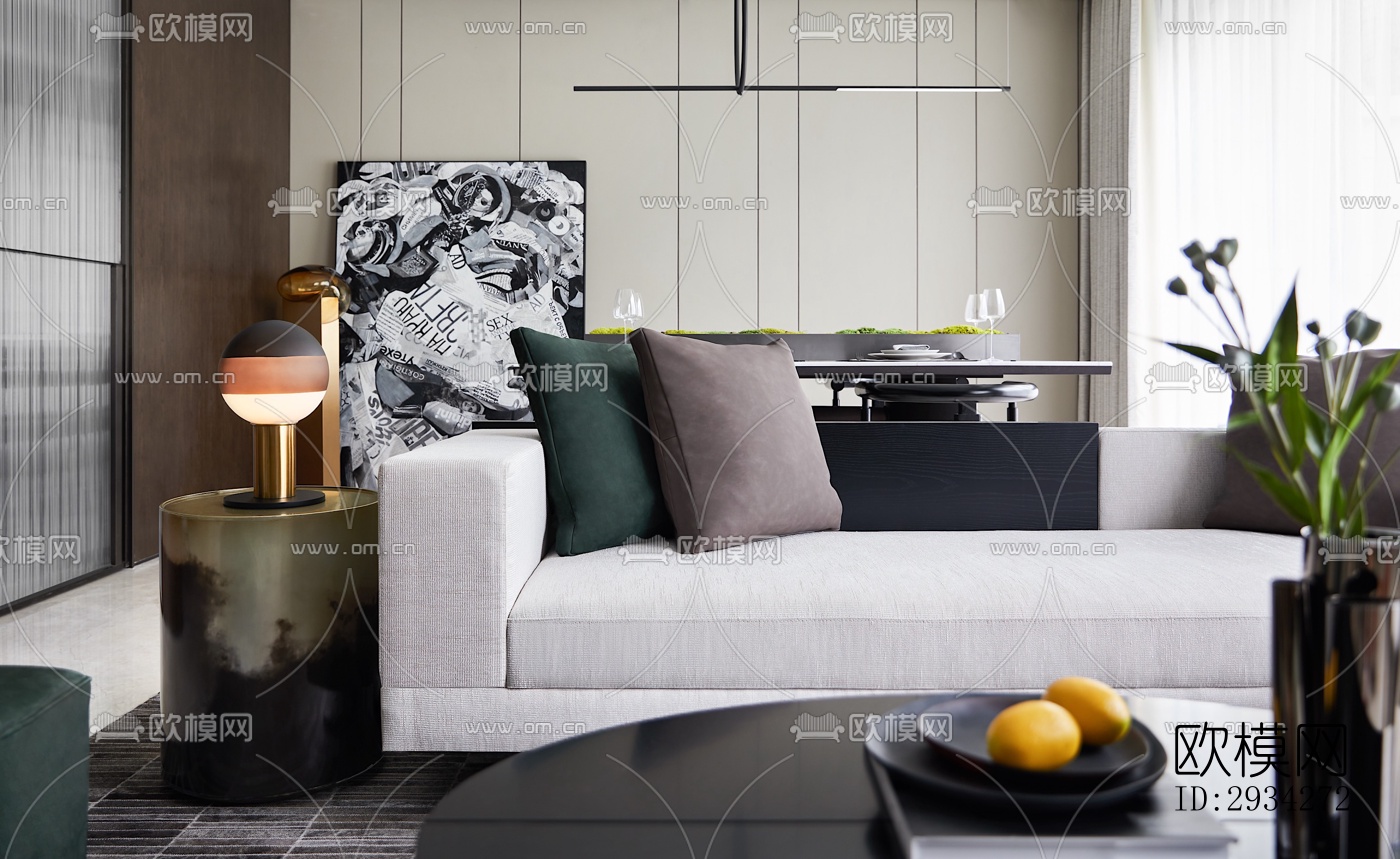 现代复式效果图下载（渲染图9）