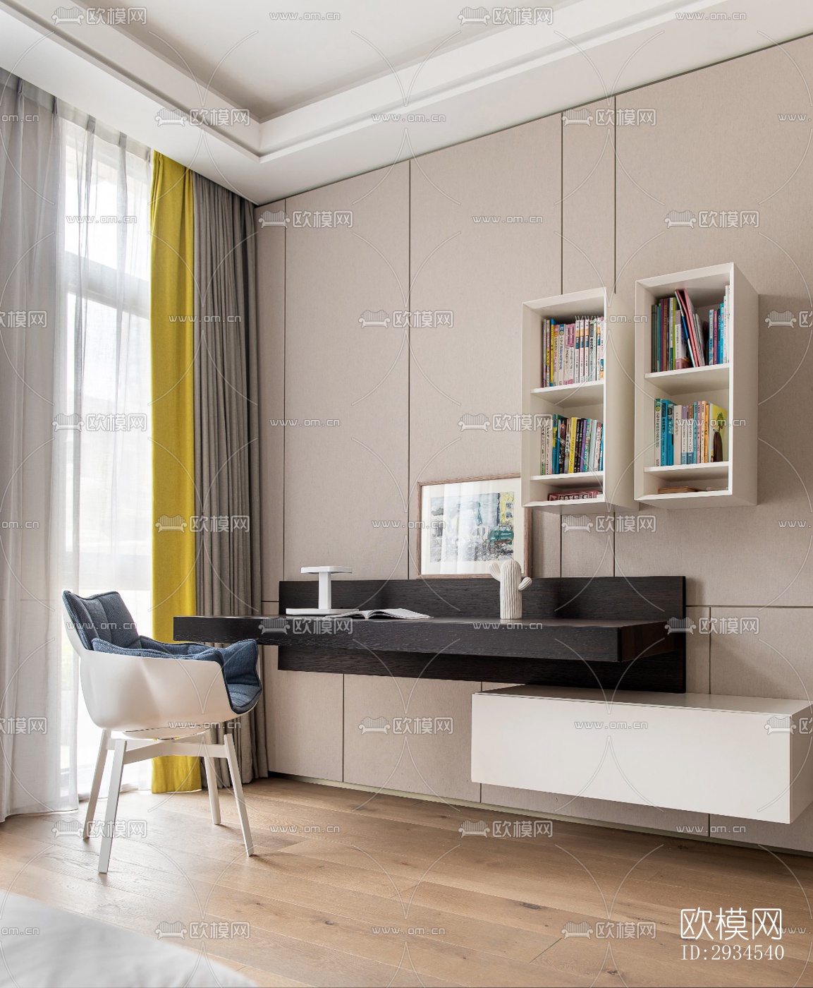 新中式平层效果图下载（渲染图5）