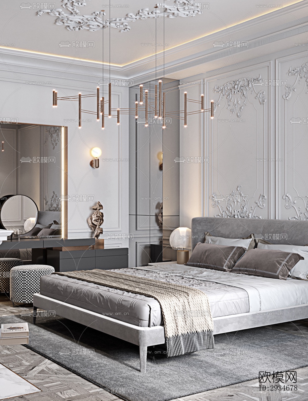 欧式平层效果图下载（渲染图11）