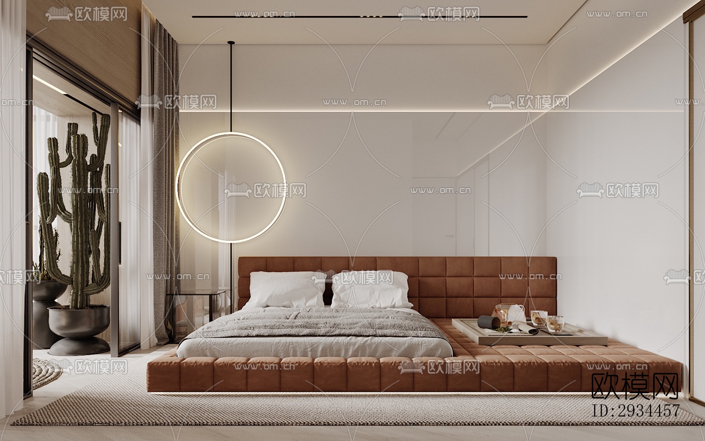 奶油风平层效果图下载（渲染图5）