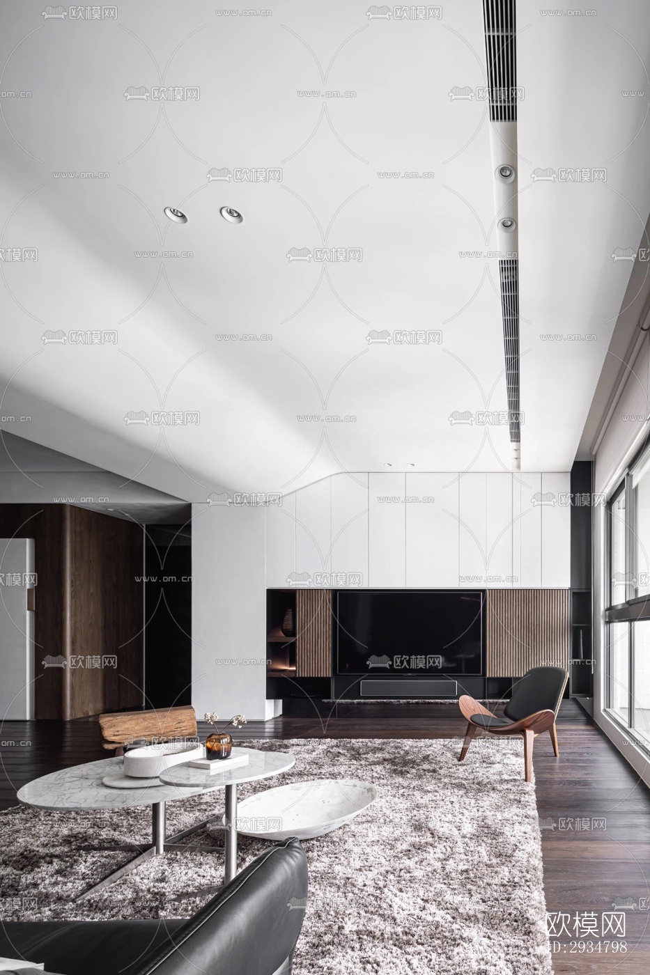 现代平层效果图下载（渲染图17）