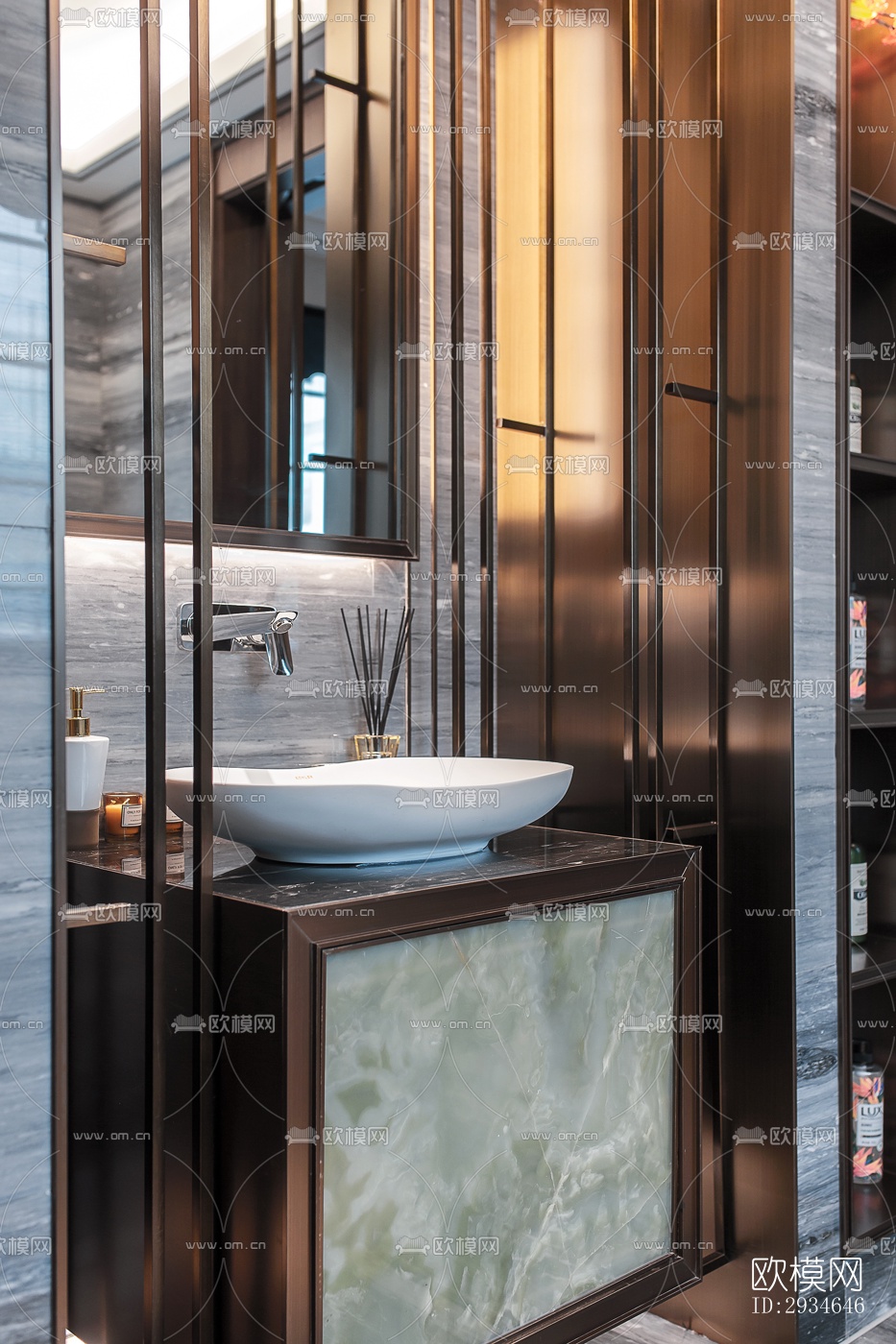 新中式平层效果图下载（渲染图3）