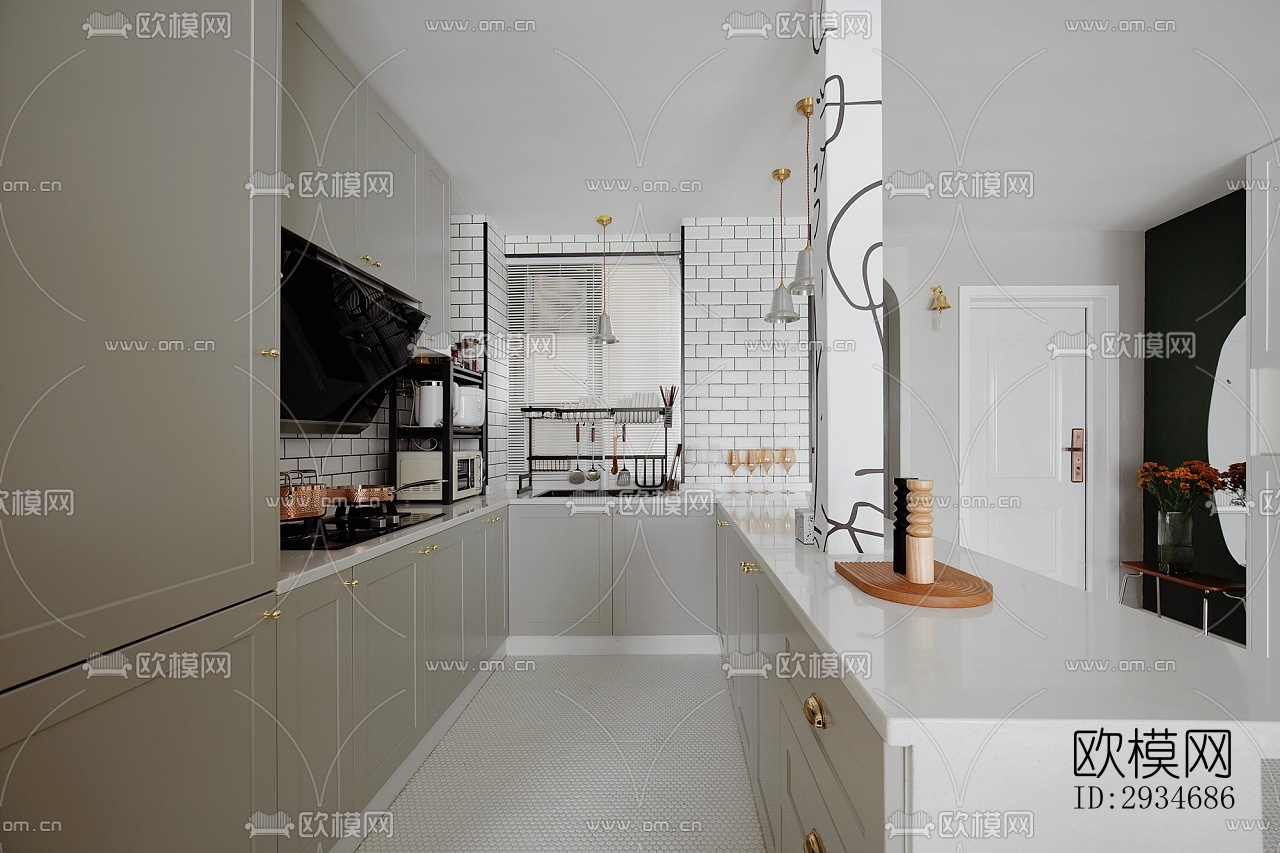 欧式平层效果图下载（渲染图3）