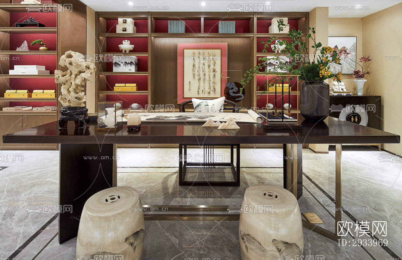 新中式别墅效果图下载（渲染图16）