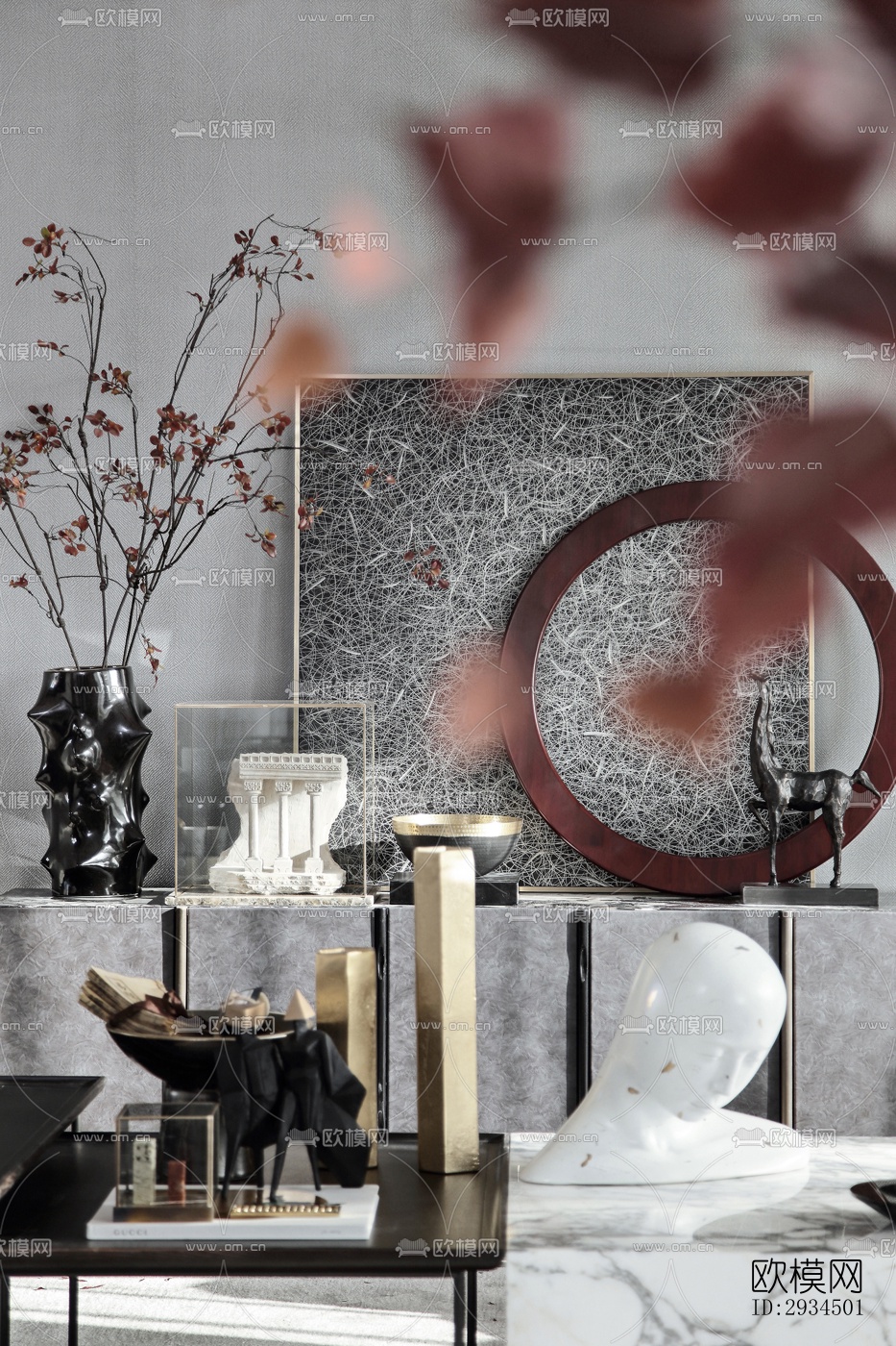 新中式平层效果图下载（渲染图11）