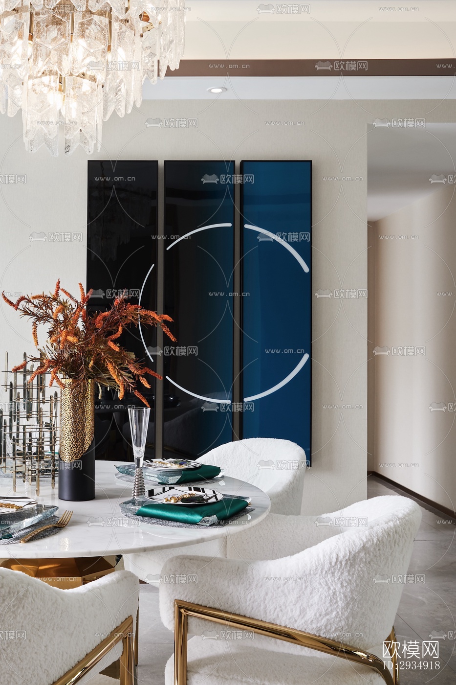 现代平层效果图下载（渲染图7）