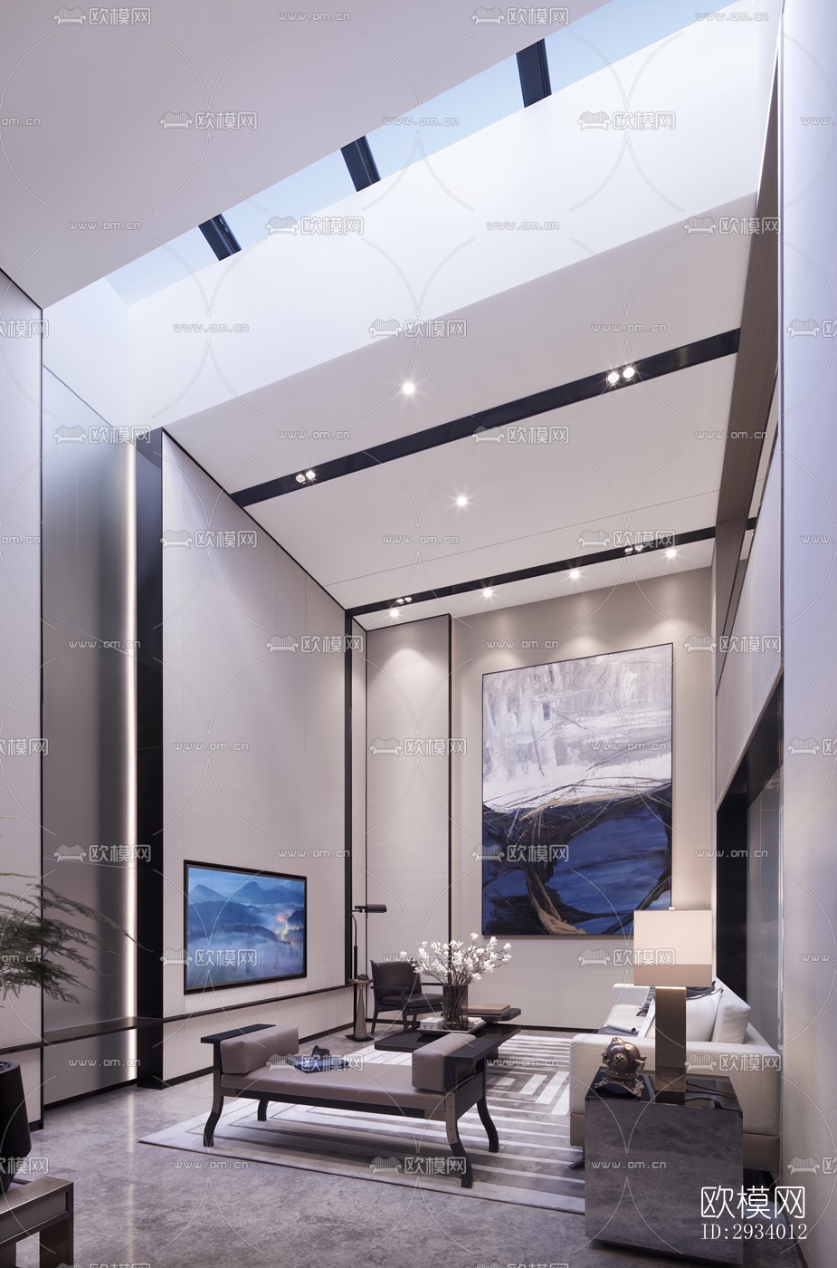 新中式别墅效果图下载（渲染图4）