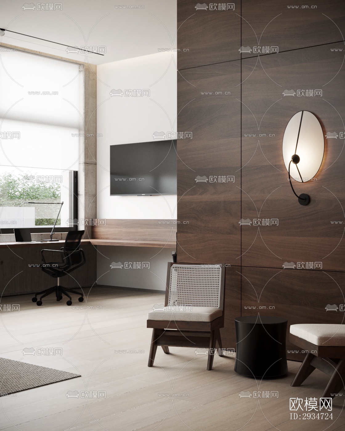 现代平层效果图下载（渲染图8）