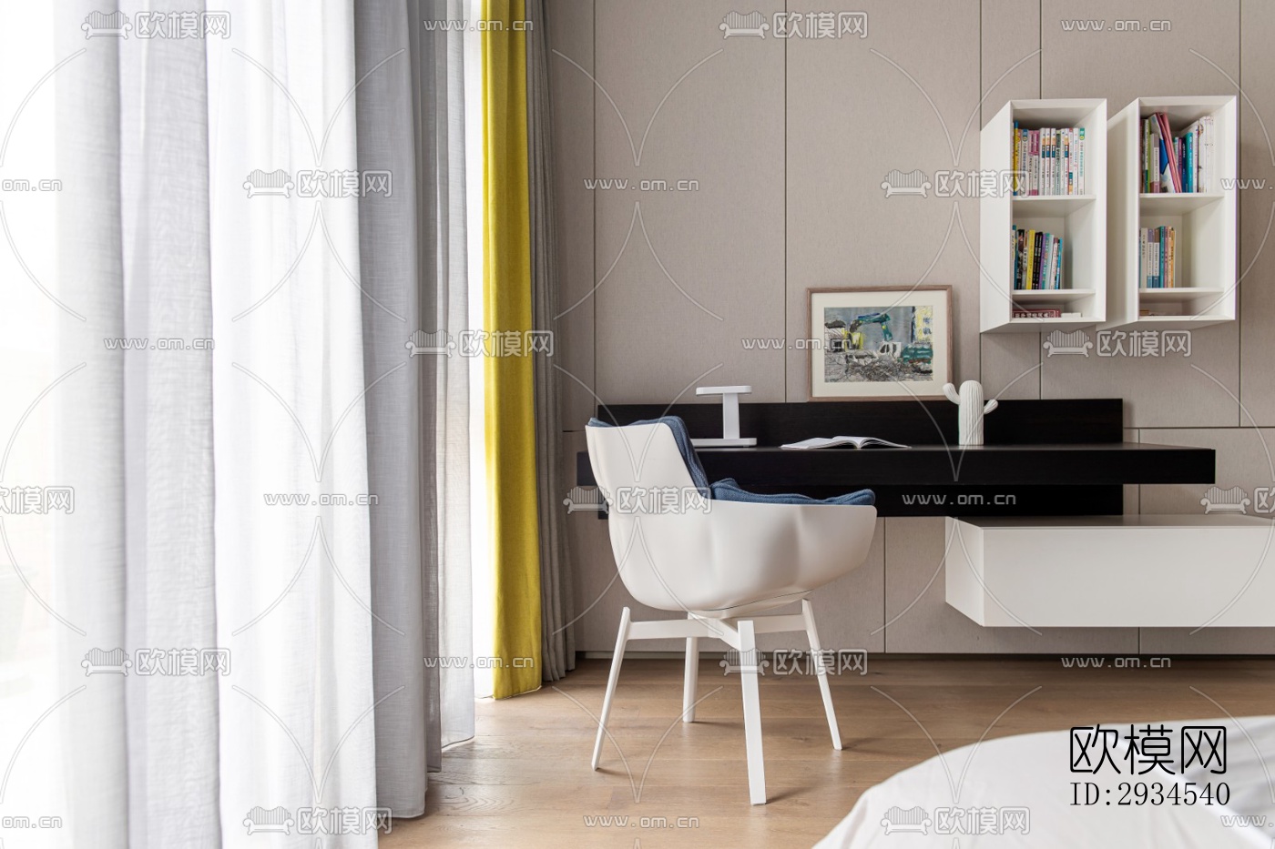 新中式平层效果图下载（渲染图4）