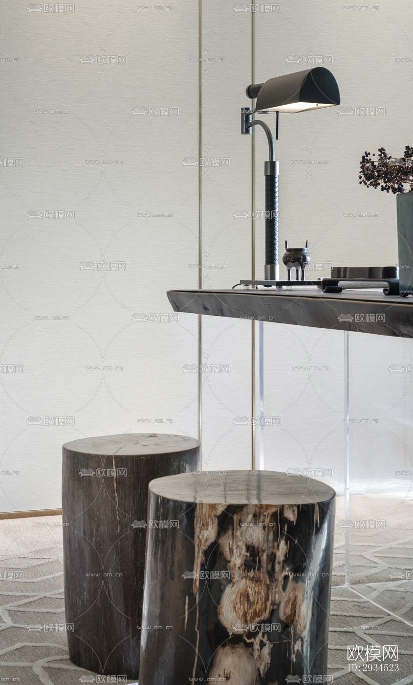 新中式平层效果图下载（渲染图19）