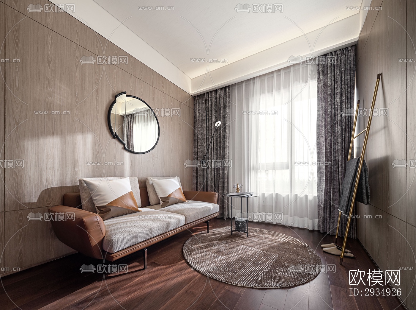 现代平层效果图下载（渲染图12）