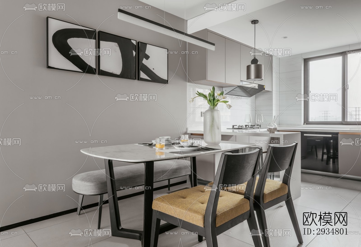 现代平层效果图下载（渲染图14）