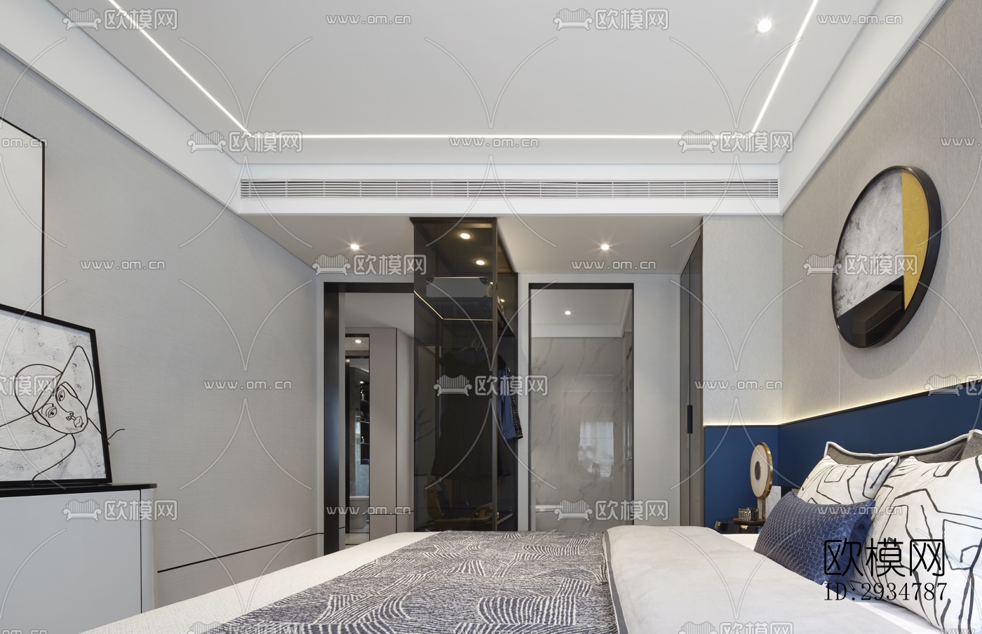 现代平层效果图下载（渲染图8）