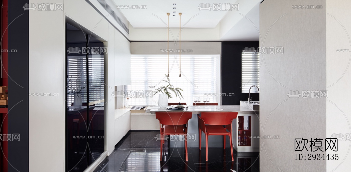 后现代平层效果图下载（渲染图1）