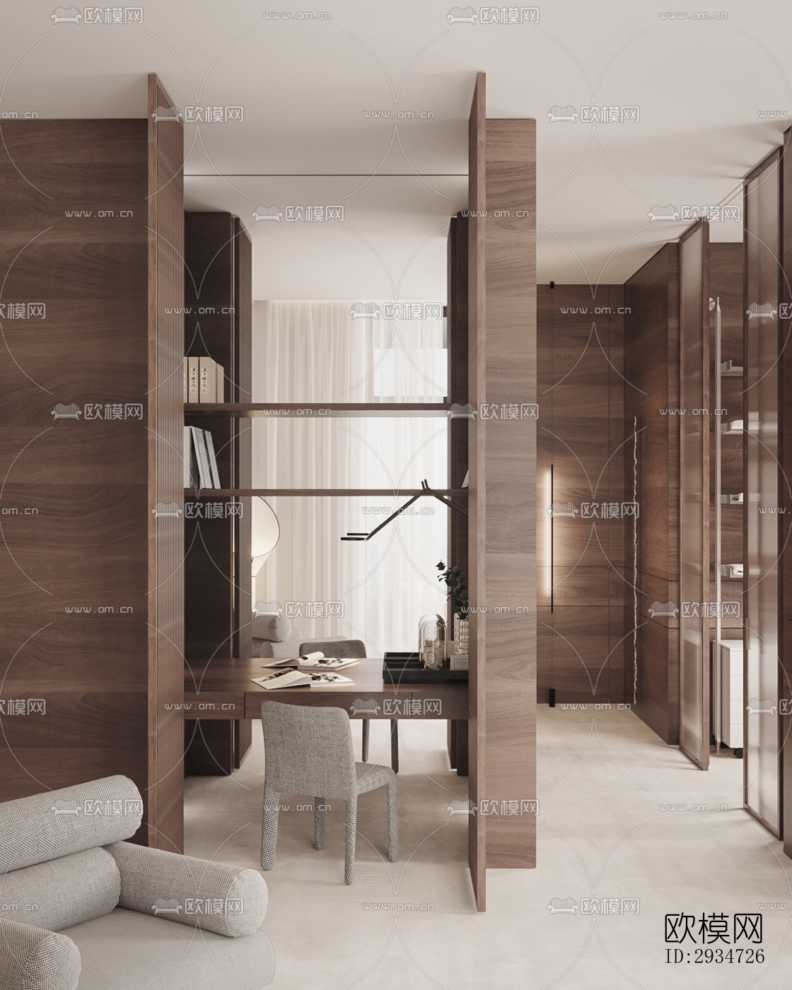 现代平层效果图下载（渲染图11）