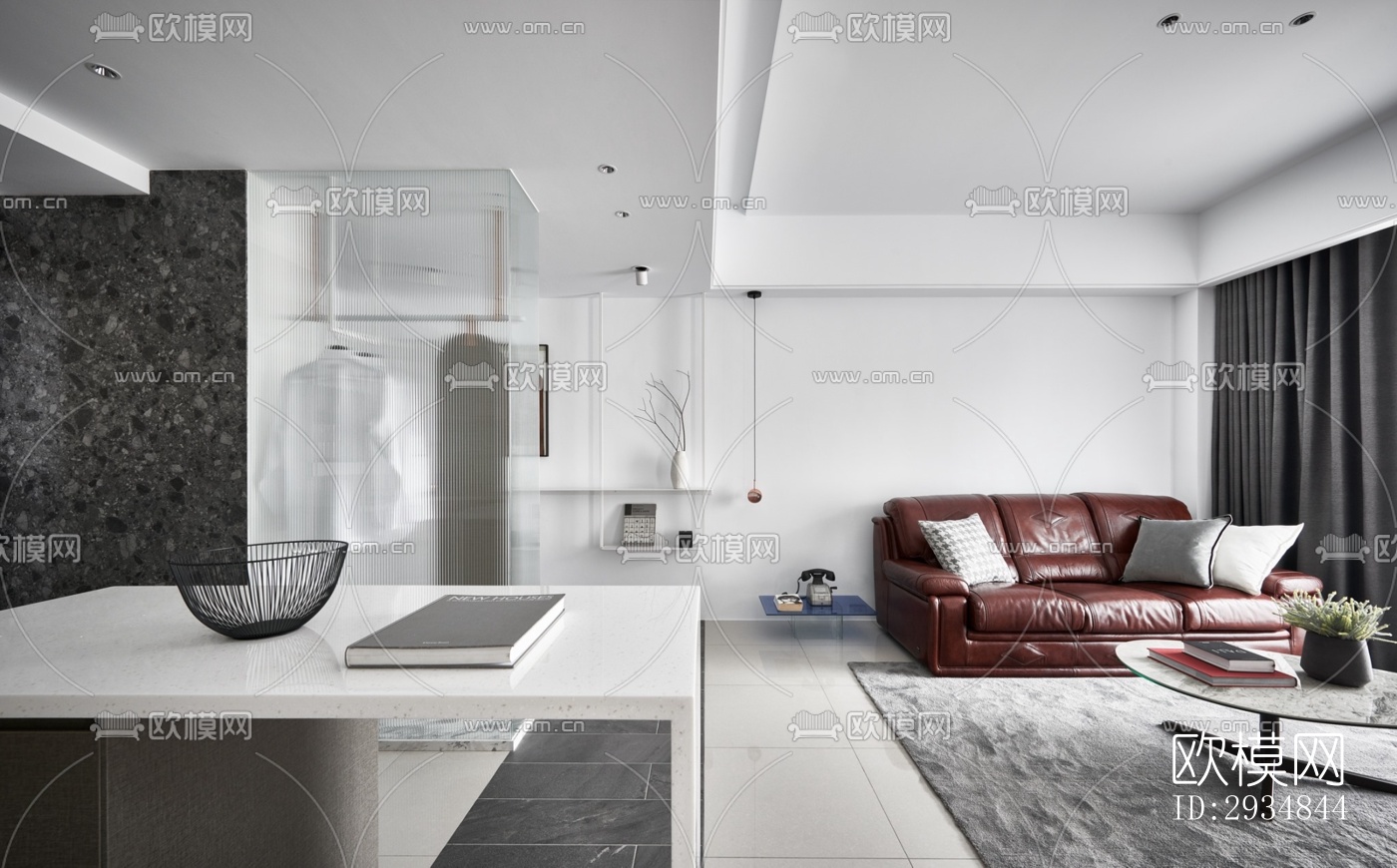 现代平层效果图下载（渲染图8）